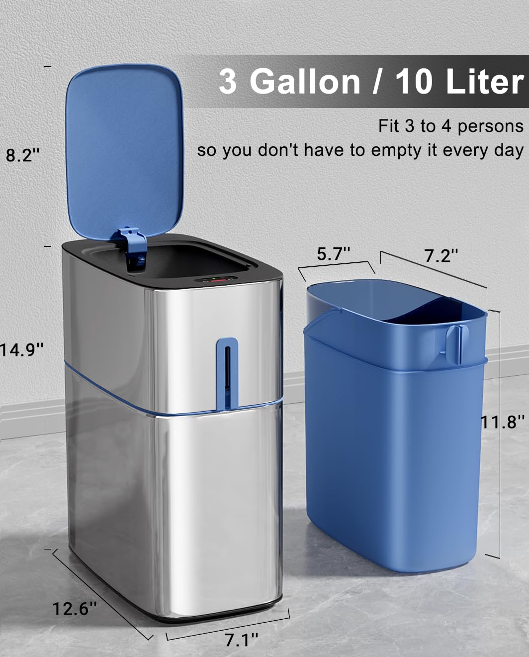Joybos® Motion Sensor Stainless Steel Automatic Privacy Trash Can Z105
