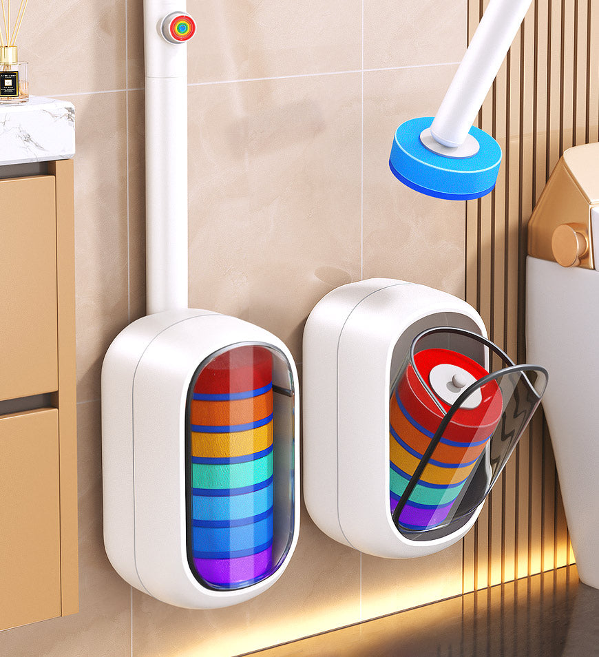Joybos® Hands-Free Disposable Toilet Brush Set with Built-in Cleaning Fluid & 7 Heads Z209