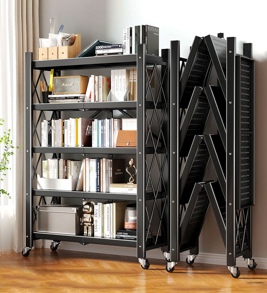 Joybos® Heavy Duty Foldable Metal Organizer Shelves with Wheels Great for Garage Kitchen