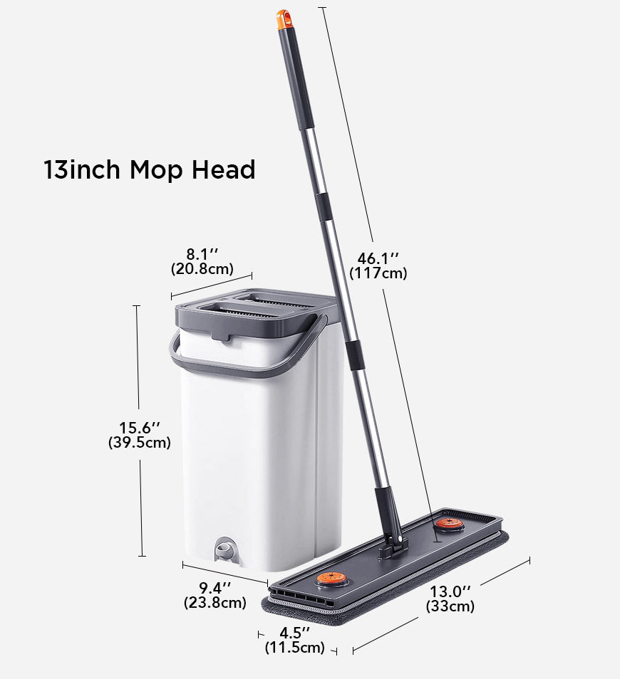 Joybos® Hands Free Flat Mop And Bucket Set With Wringer System Z87