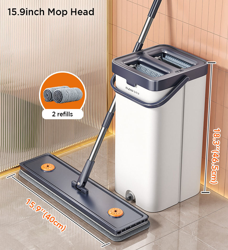 Joybos® Hands Free Flat Mop And Bucket Set With Wringer System Z87