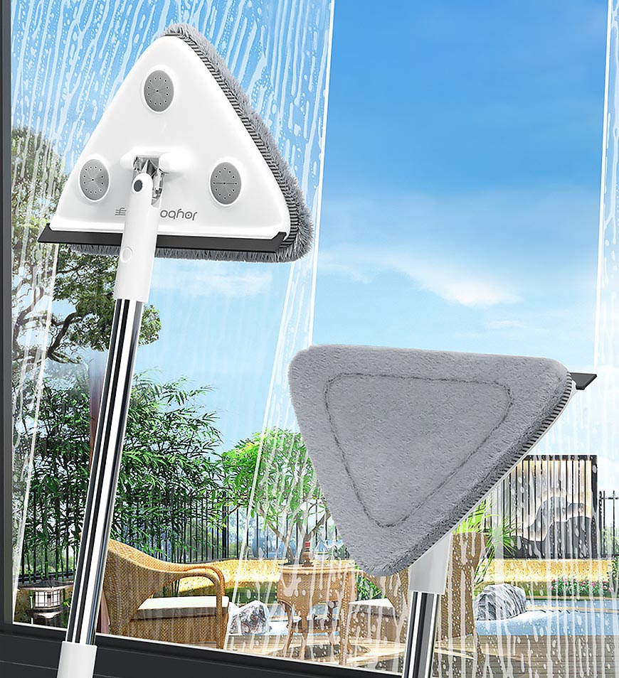 Joybos® Long Handled Wall Cleaner with Microfiber and Chenille Pad Z138
