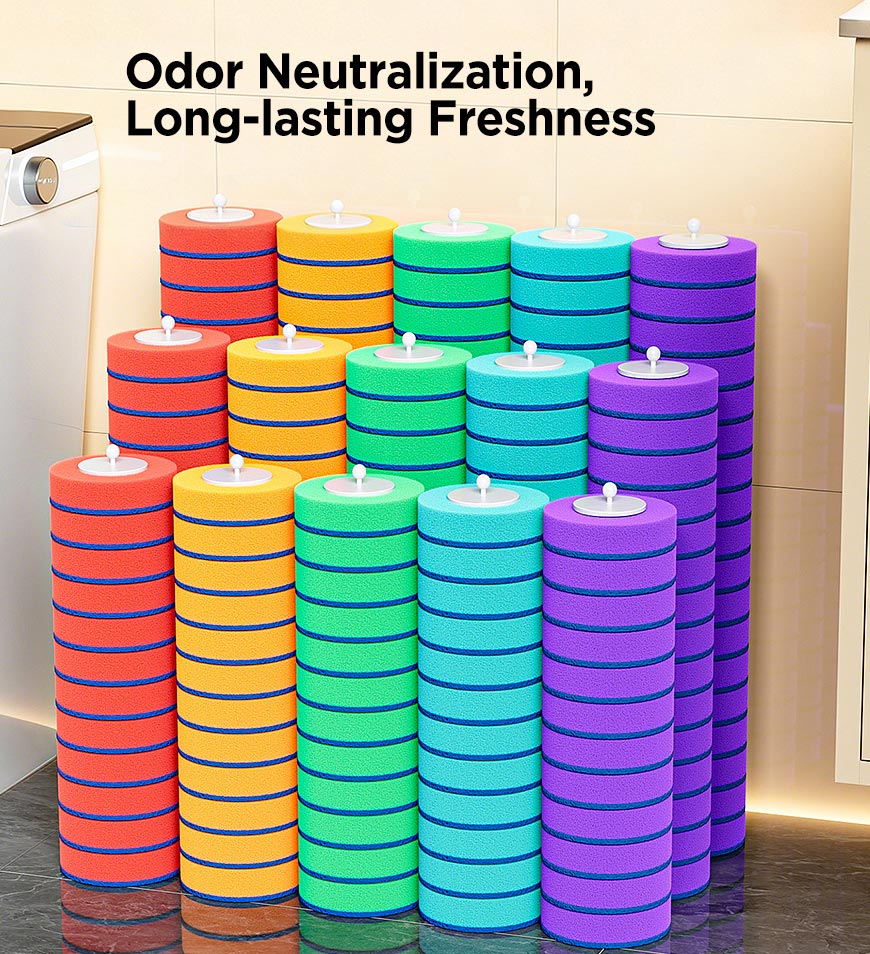 Joybos® Rainbow Toilet Brush Refills, 7 Colors Disposable Toilet Cleaning Heads Z210