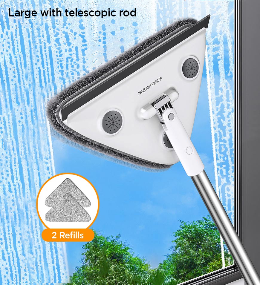 Joybos® 65 Inches Rotating Triangle Wall Mop Cleaner With Window Squeegee Z20