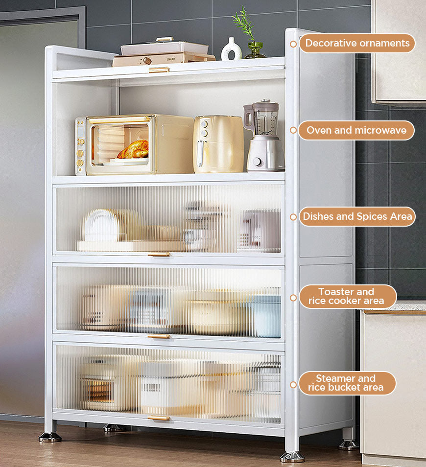 Joybos® 5 Tier Sturdy Metal Storage Organizer Cabinets With Clear Doors F56