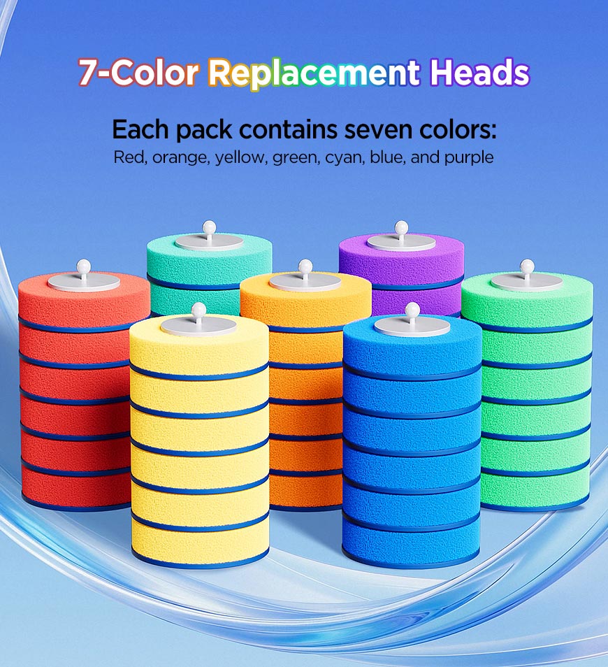 Joybos® Rainbow Toilet Brush Refills, 7 Colors Disposable Toilet Cleaning Heads Z210
