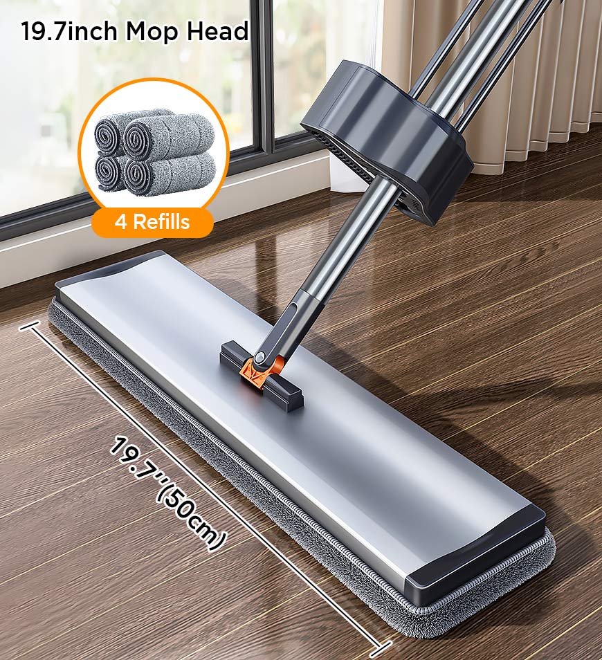 Joybos® 59 Inch Alloy Flat Mop And Bucket For Home With Extra Refills Z149