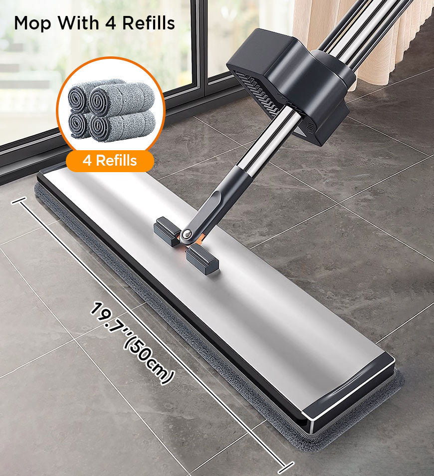 Joybos® 59 Inch Alloy Flat Mop And Bucket For Home With Extra Refills Z149
