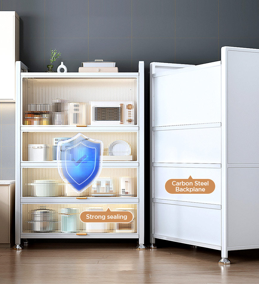 Joybos® 5 Tier Sturdy Metal Storage Organizer Cabinets With Clear Doors F56