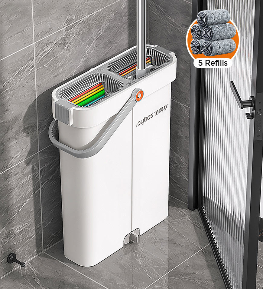 Joybos®Flat Floor Mop and Bucket Set with Aluminum Handle