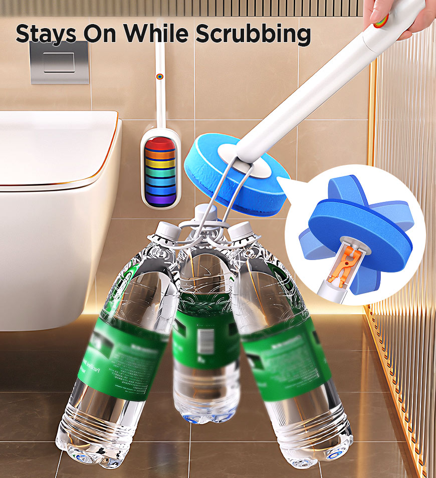 Joybos® Hands-Free Disposable Toilet Brush Set with Built-in Cleaning Fluid & 7 Heads Z209