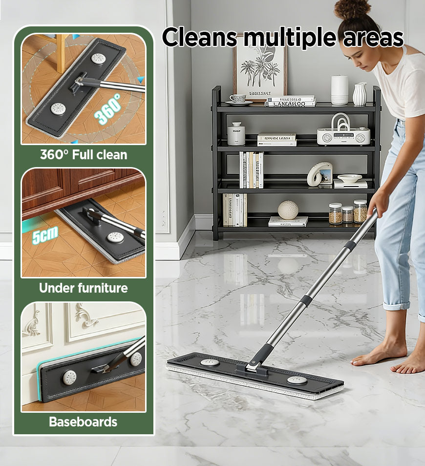 Joybos® Mop And Bucket With Wringer Set for 4 Washable Microfiber Mop Pads Z208