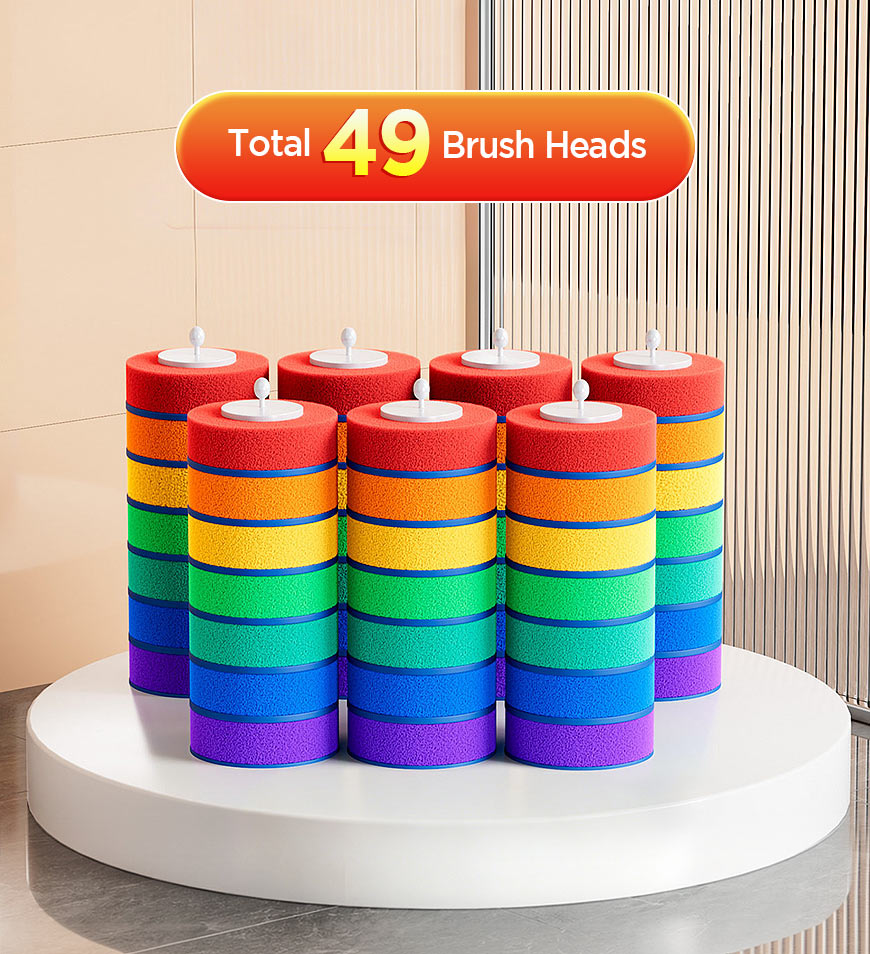 Joybos® Rainbow Toilet Brush Refills, 7 Colors Disposable Toilet Cleaning Heads Z210