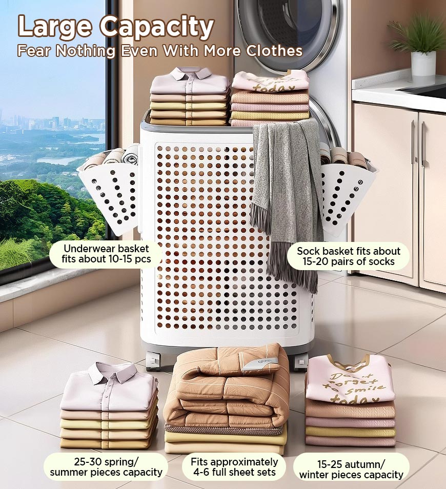 Joybos® Rolling Laundry Basket with Wheels F251