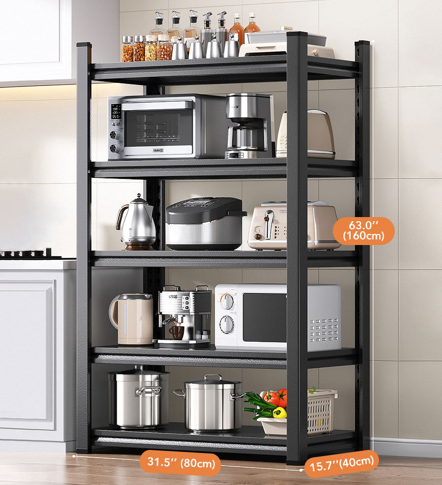 Joybos® 5-Layer Heavy-duty Metal Shelves Black F34