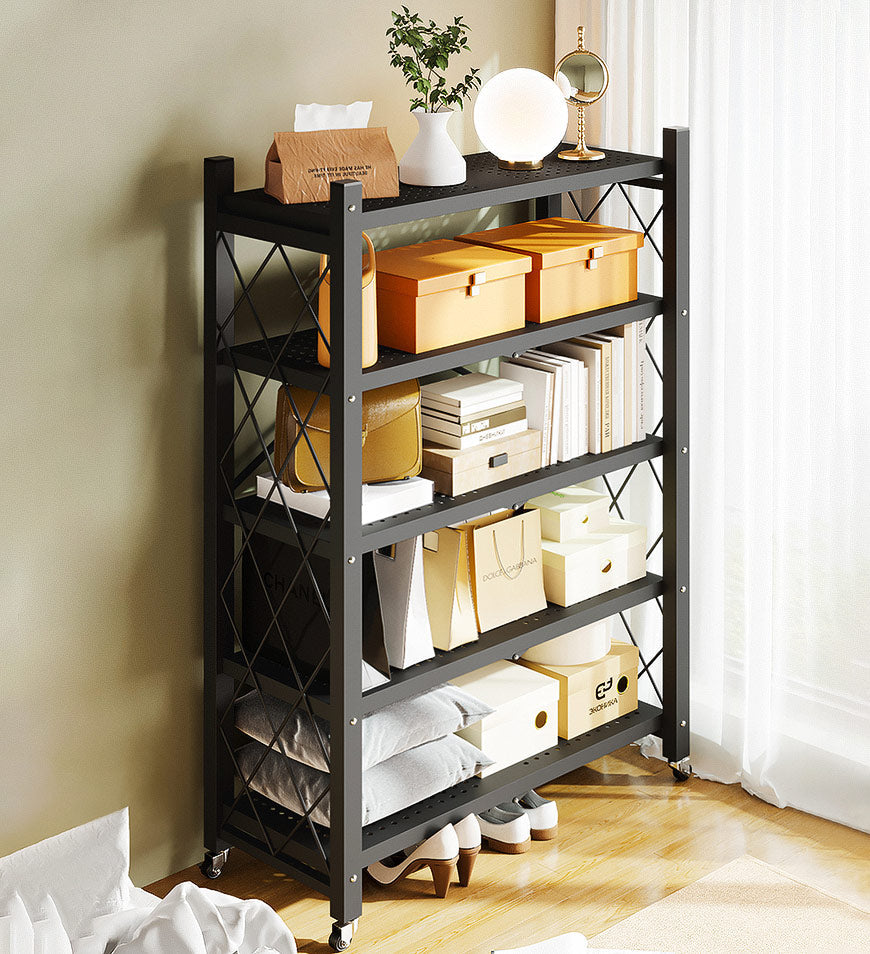 Joybos® Foldable Storage Shelving Units Metal on Wheels Casters