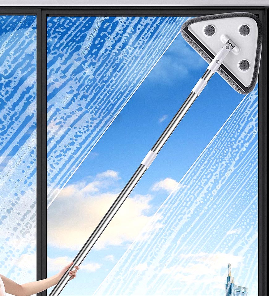 Joybos® Long Handled Wall Cleaner with Microfiber and Chenille Pad Z138