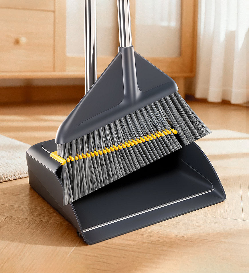 Joybos® 3-in-1 Heavy-Duty Broom and Dustpan Combo,Cleaning for Hard Floors, Indoor/Outdoor Use Suitable for Home, Pet Hair Cleaning F277