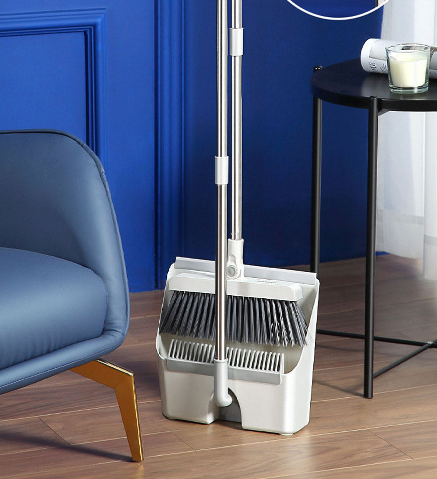 Joybos® Standing Dustpan and Broom  for Indoor Lobby Office Kitchen Sweeping