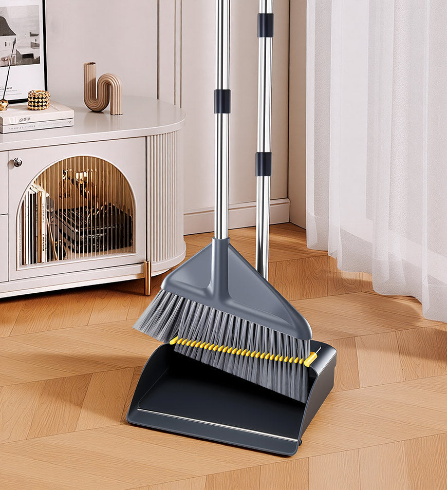 Joybos® 3-in-1 Heavy-Duty Broom and Dustpan Combo,Cleaning for Hard Floors, Indoor/Outdoor Use Suitable for Home, Pet Hair Cleaning F277