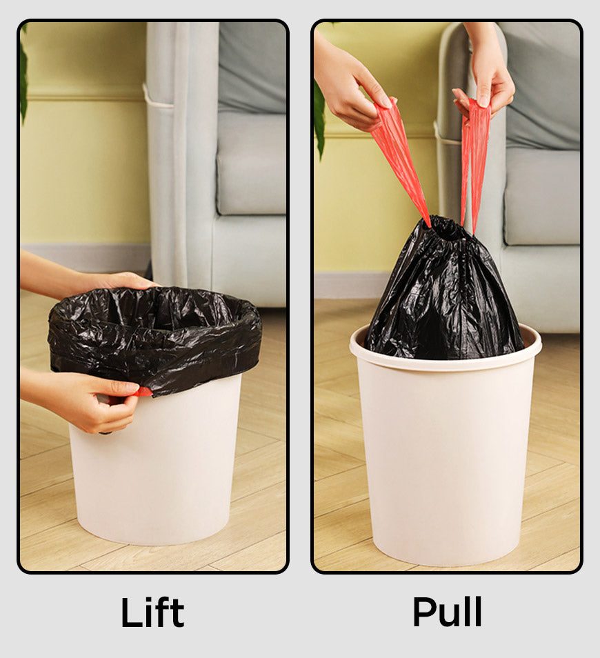 Joybos® Black Bin Bags with Drawstring 20L F61