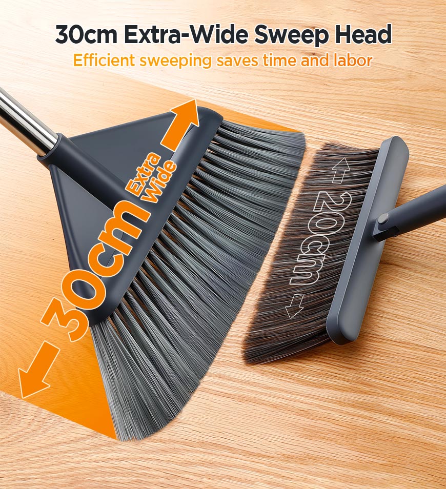 Joybos® 3-in-1 Heavy-Duty Broom and Dustpan Combo,Cleaning for Hard Floors, Indoor/Outdoor Use Suitable for Home, Pet Hair Cleaning F277