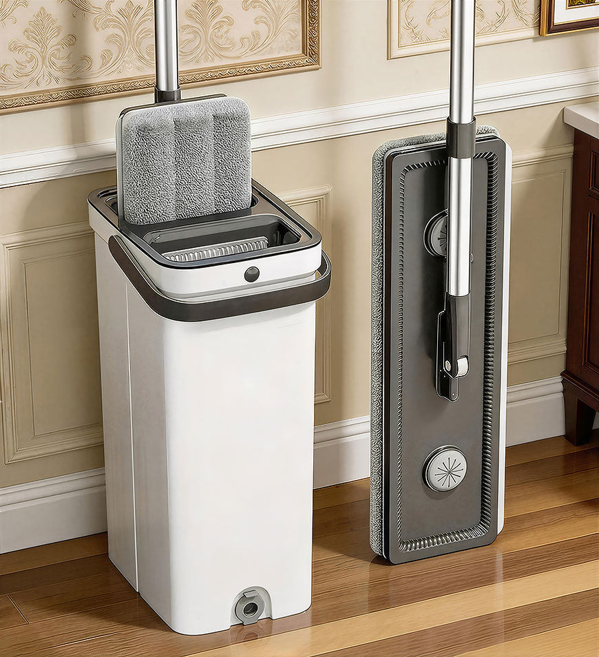 Joybos® Mop And Bucket With Wringer Set for 4 Washable Microfiber Mop Pads Z208