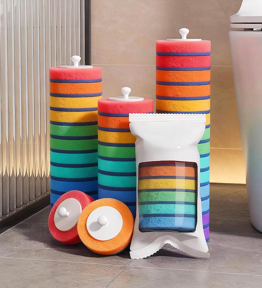 Joybos® Rainbow Toilet Brush Refills, 7 Colors Disposable Toilet Cleaning Heads Z210