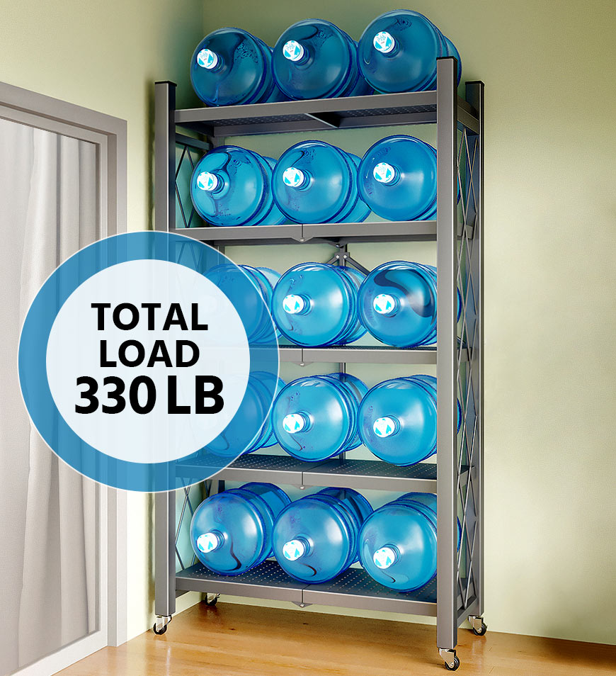 Joybos® Foldable Storage Shelving Units Metal on Wheels Casters