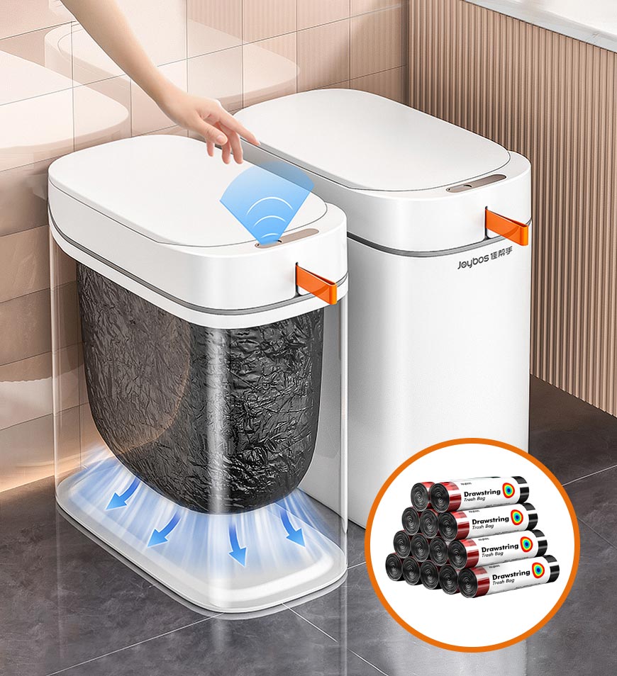 Joybos® Smart Touchless Trash Can With Automatic Adsorption Bagging Z35
