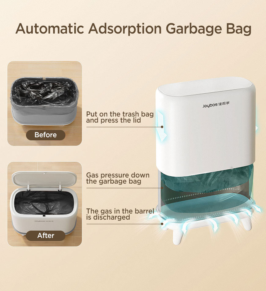 Joybos®4 Gallon Bathroom Vacuum Adsorption Trash Can with Legs Z204