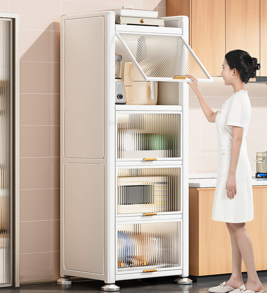 Joybos® Narrow Multifunction Metal Kitchen Storage Cabinet F237