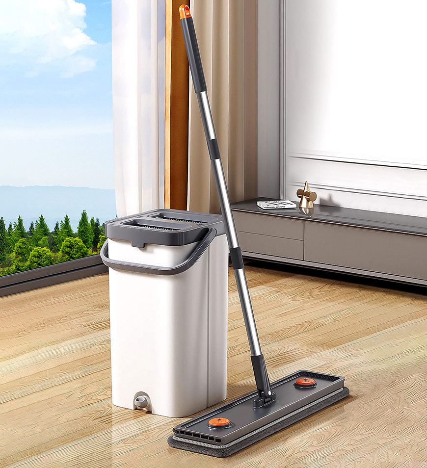 Joybos® Hands Free Flat Mop And Bucket Set With Wringer System Z87