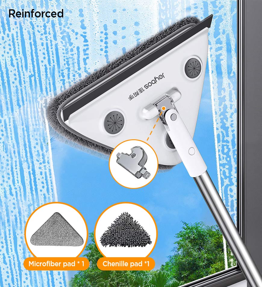 Joybos® Long Handled Wall Cleaner with Microfiber and Chenille Pad Z138