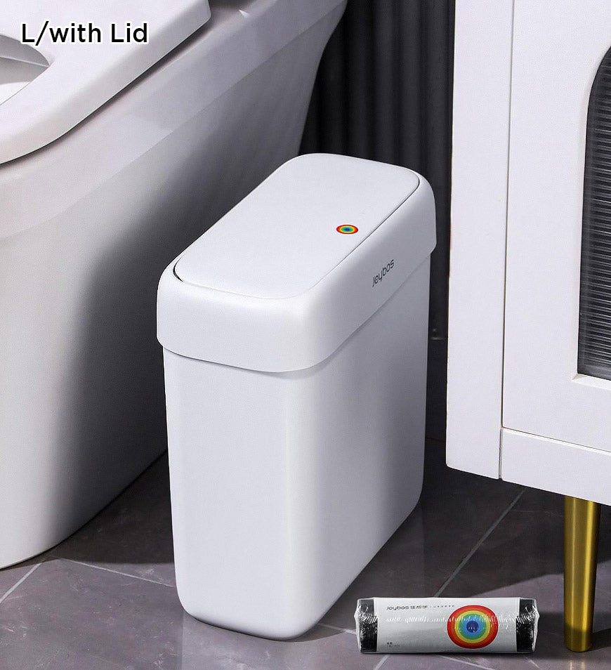 Joybos® Bathroom Narrow Press Trash Can With Pop-Up Lid Z103