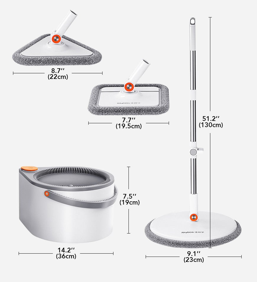 Joybos® 360 Spin Mop Bucket Set and Wringer with Three Types Mop Heads Z56