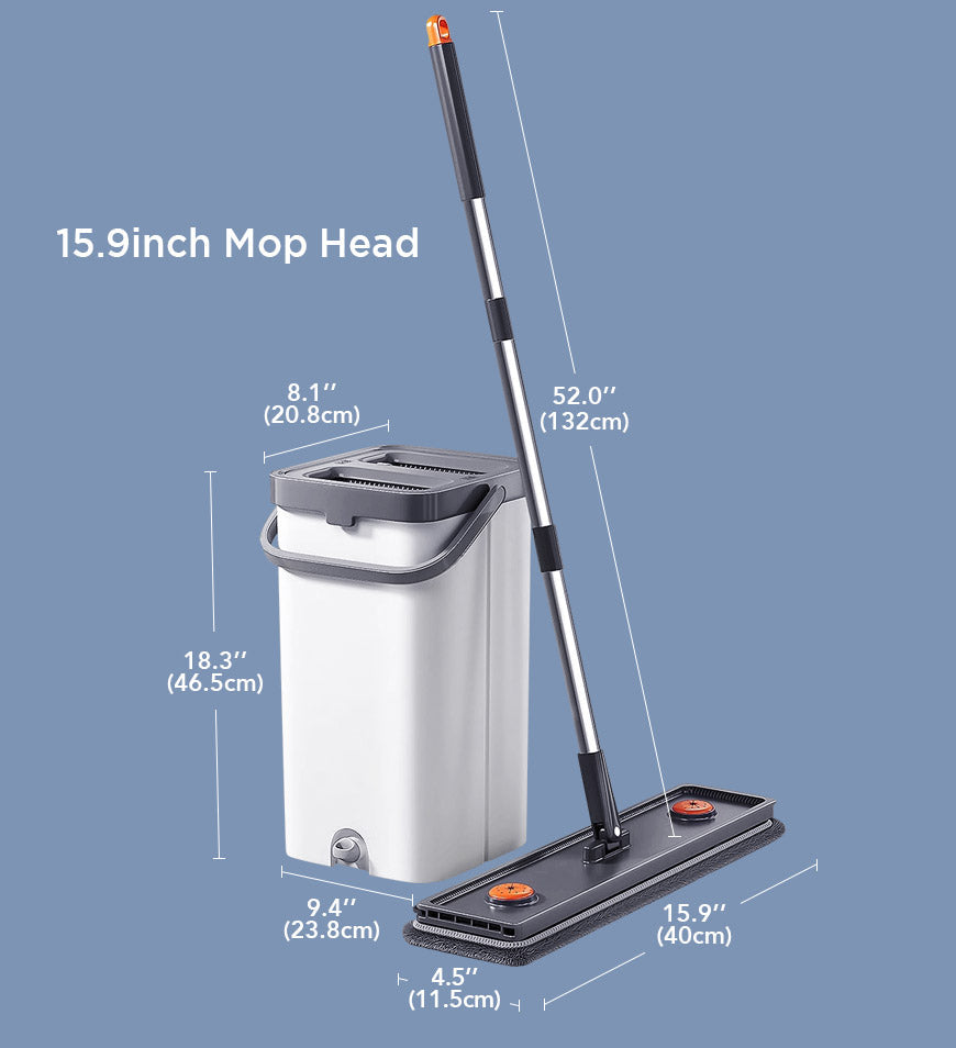 Joybos® Hands Free Flat Mop And Bucket Set With Wringer System Z87