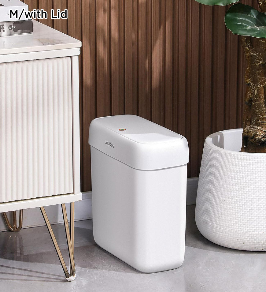 Joybos® Bathroom Narrow Press Trash Can With Pop-Up Lid Z103