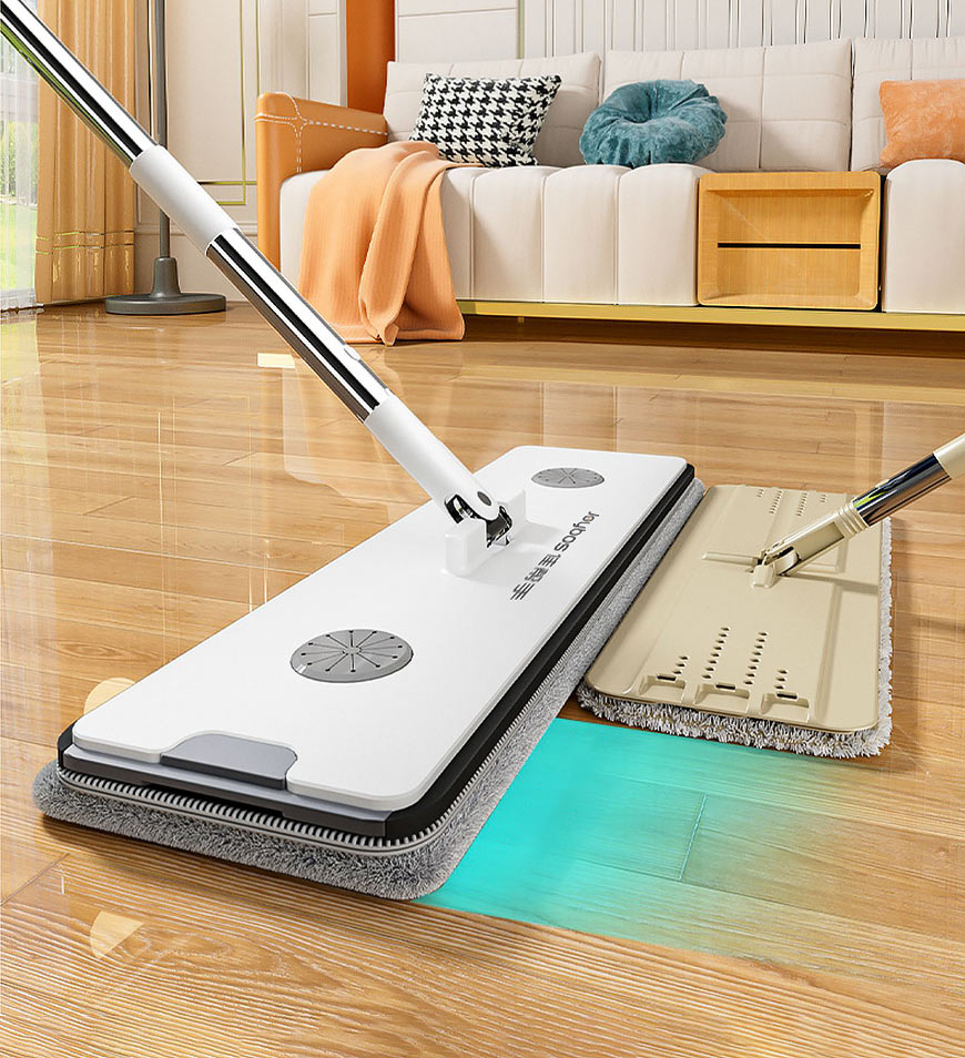 Joybos® Upgrade 2+2 Scrapers 16" Large Flat Mop and Bucket System Z84