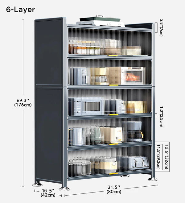 Joybos® 6 Tier Upgrade Large Metal Kitchen Pantry Storage Cabinet F118