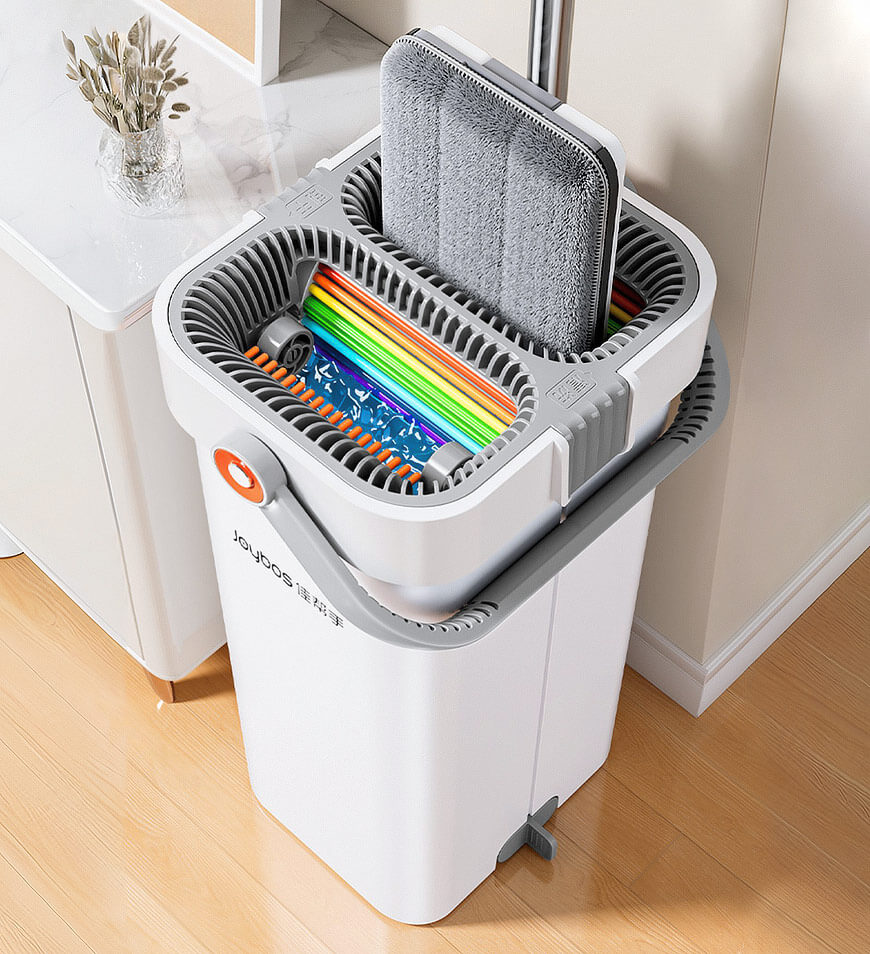 Joybos® Upgrade 2+2 Scrapers 16" Large Flat Mop and Bucket System Z84