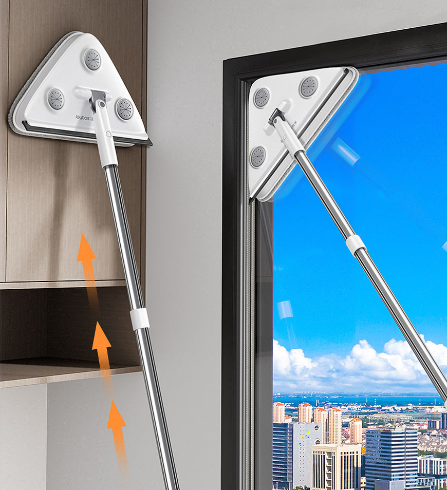 Joybos® 65 Inches Rotating Triangle Wall Mop Cleaner With Window Squeegee Z20