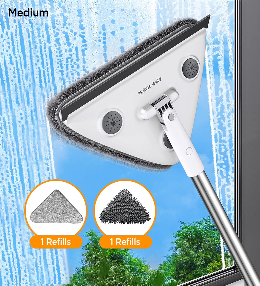 Joybos® 65 Inches Rotating Triangle Wall Mop Cleaner With Window Squeegee Z20