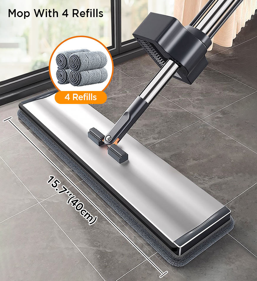 Joybos® 59 Inch Alloy Flat Mop And Bucket For Home With Extra Refills Z149