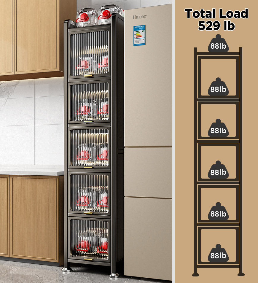 Joybos® 6 Tiers Upgrade Narrow Multifunction Metal Kitchen Storage Cabinet F217