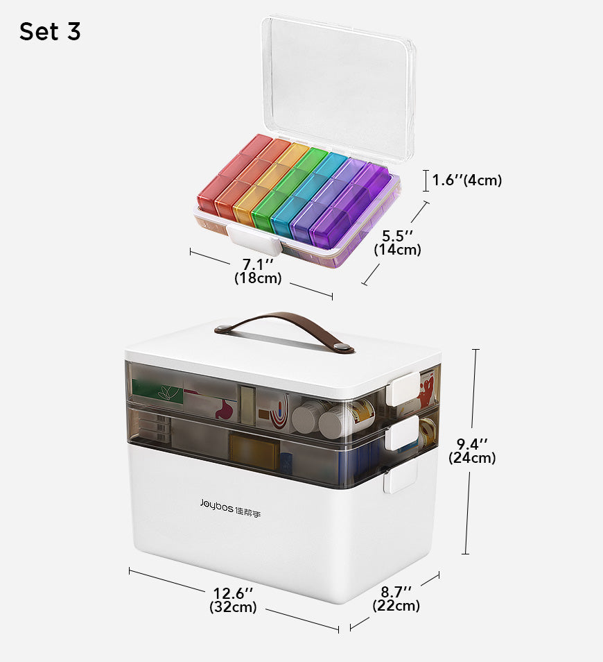 Joybos® 3 Tiers Portable and Foldable Medicine Box Z132