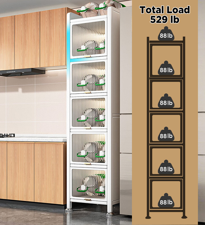 Joybos® 6 Layer Slim Kitchen Metal Utility Storage Cabinet F239