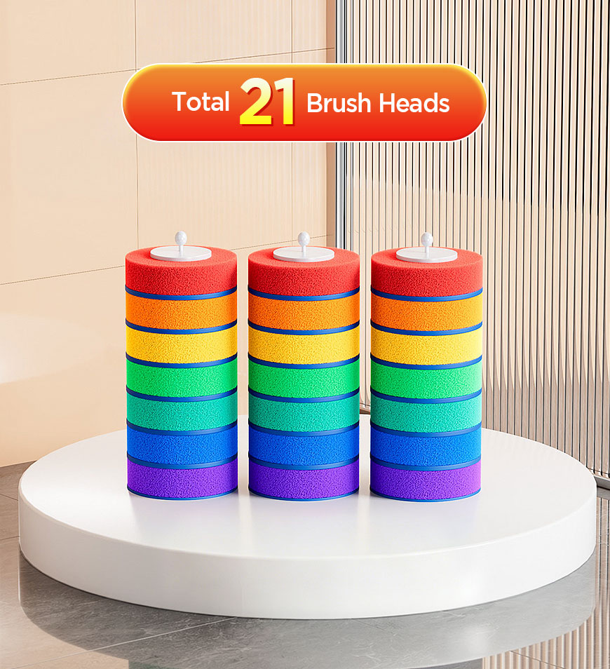 Joybos® Rainbow Toilet Brush Refills, 7 Colors Disposable Toilet Cleaning Heads Z210