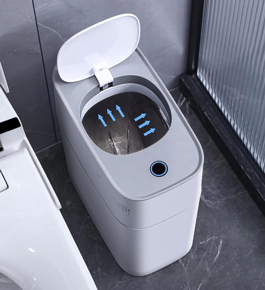 Joybos® Motion Sensor Smart Trash Can with Lid Touchless Garbage Can for Bathroom Z207