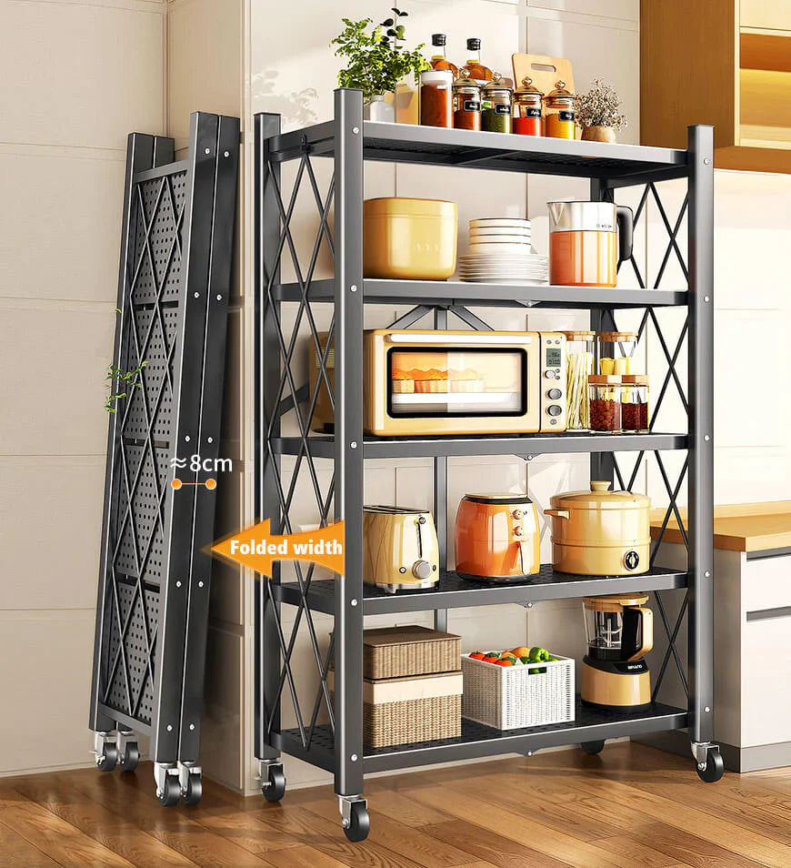 Joybos® Foldable Storage Shelving Units Metal on Wheels Casters